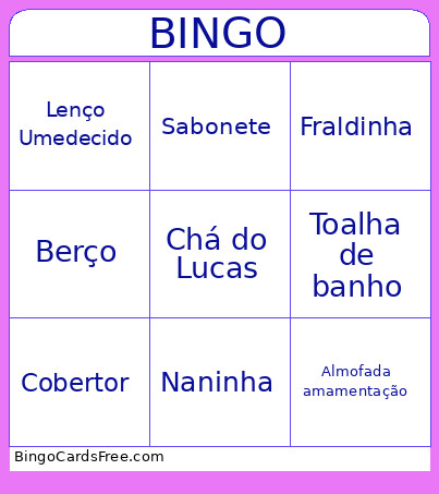 Chá Lucas Bingo Card