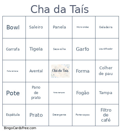 Cha Da Taís Bingo Card