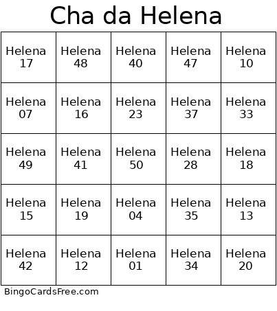 Cha De Bebê Bingo Card