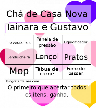 CHa DE CASA NOVA2 Bingo Card