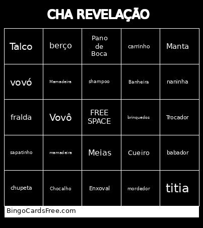 CHA REVELAÇÃO  Bingo