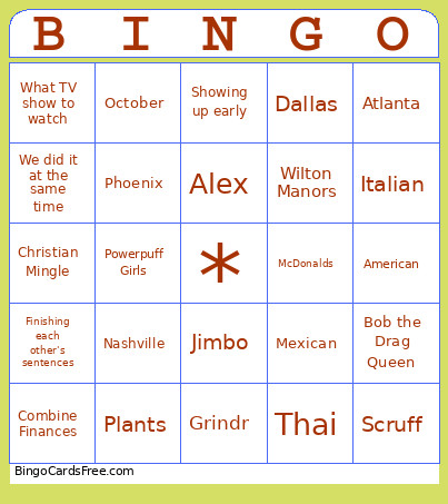 Chalex 2026 Bingo Card