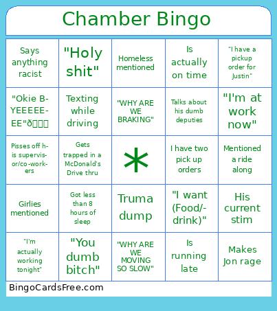 Chamber’s Bingo