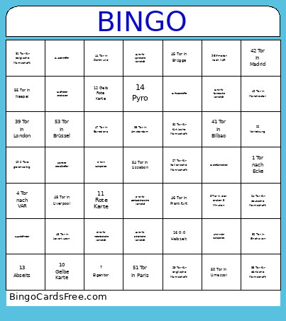 Champions Bingo Card