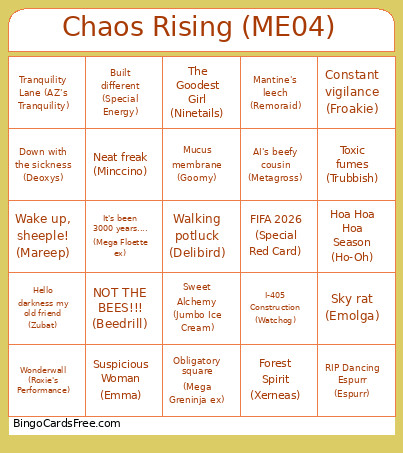 Chaos Rising (ME04) Bingo Card
