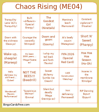 Chaos Rising (ME04) Bingo Card