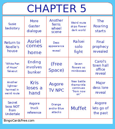 Chapter 5 Bingo Card