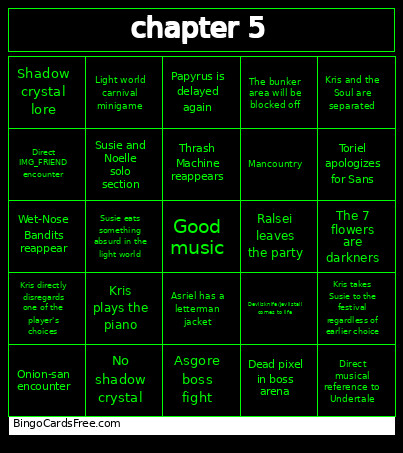 Chapter 5 Bingo Card 4