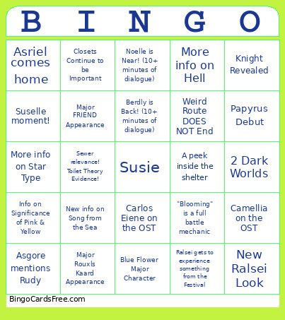 Chapter 5 Bingo Card