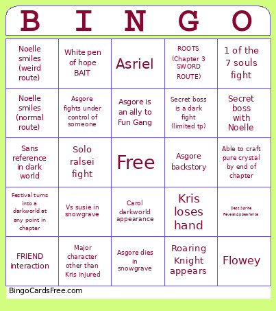 Chapter 5 Bingo Card 2