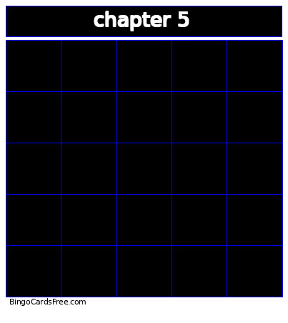 Chapter 5 Bingo Card 2