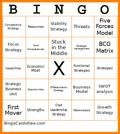 Chapter 9 Bingo Card