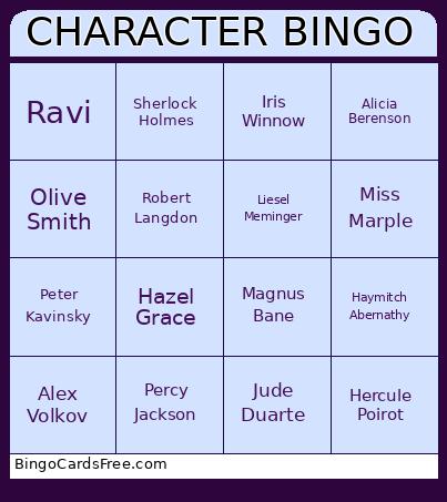 CHARACTER BINGO