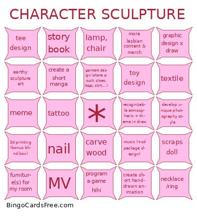 Character design porf goal Bingo
