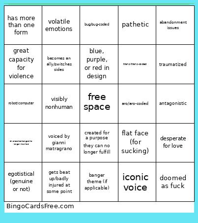character tropes i'm a sucker for Bingo
