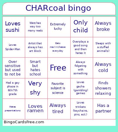 CHARcoal bingo