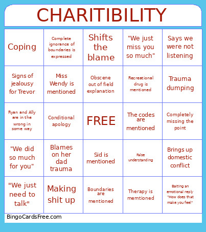 CHARITIBILITY Bingo Card