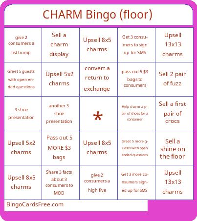 CHARM Bingo (floor)