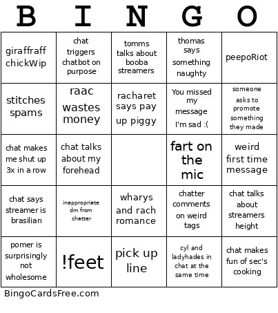 Chat Bingo Card