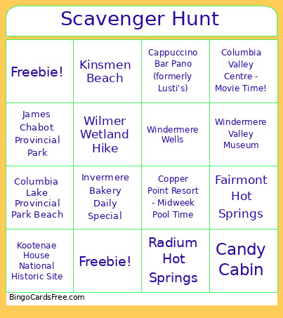 Chateau Dennis Bingo Card