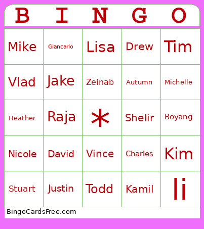 ChE Bingo Card 2