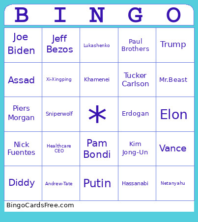 Checklist Bingo Card