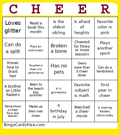Cheer Bingo