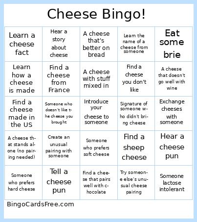 Cheese Bingo!