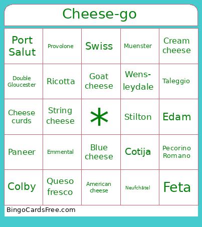 Cheese-go Bingo