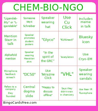 CHEM-BIO-NGO Bingo
