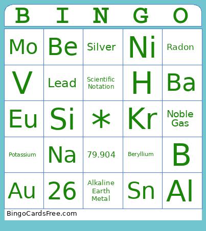 Chemistry Bingo
