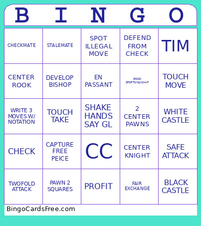 Chess Bingo Card 2