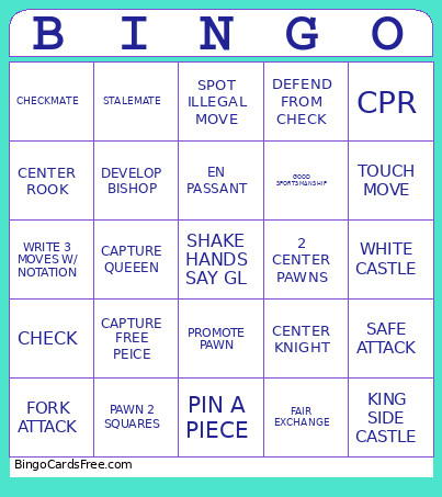 Chess Bingo Card