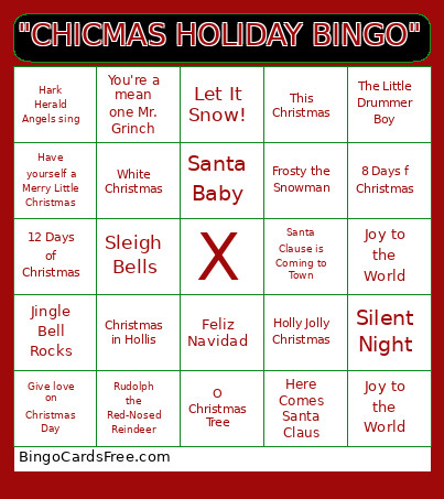 CHICMAS HOLIDAY  Bingo Card