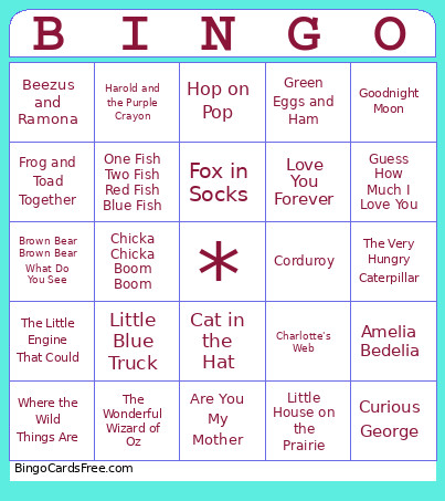 Children's Books For Baby Shower Bingo Card