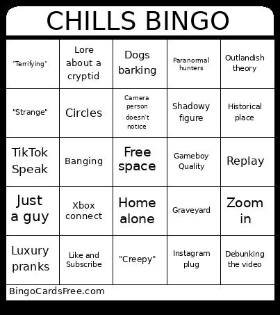 CHILLS Bingo Card 2