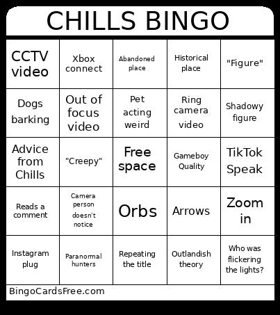 CHILLS Bingo Card
