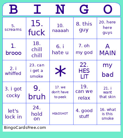 Cho Valor Bingo Card