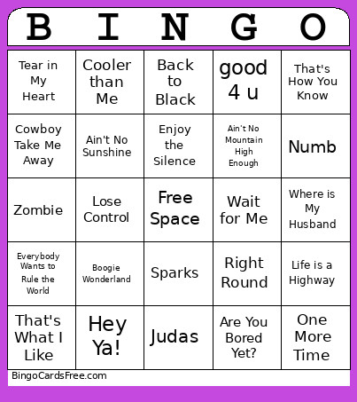 Choir Retreat Bingo Card