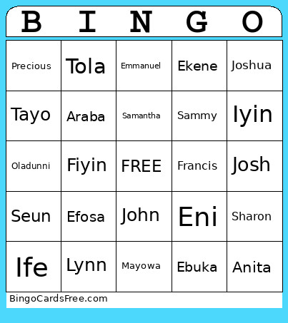 CHOP & COMPETE Bingo Card