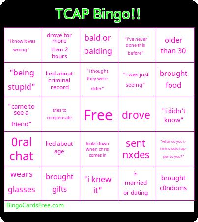 CHRIS HANSEN Bingo