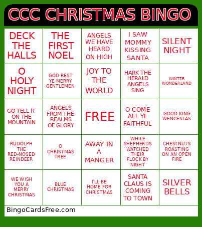 Christ Community Church Bingo Card