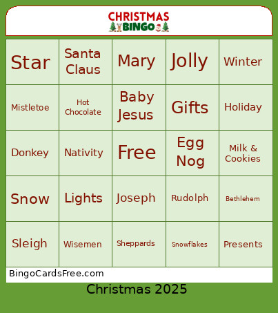 Christmas 2025 Bingo Card