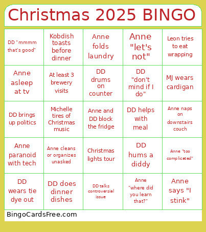 Christmas 2025 Bingo Card 2