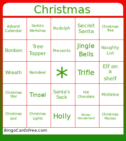 Christmas Bingo Card