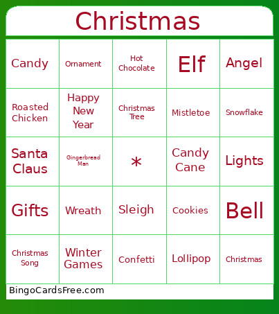 Christmas Bingo Card 4