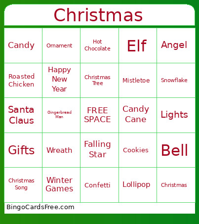 Christmas Bingo Card 3
