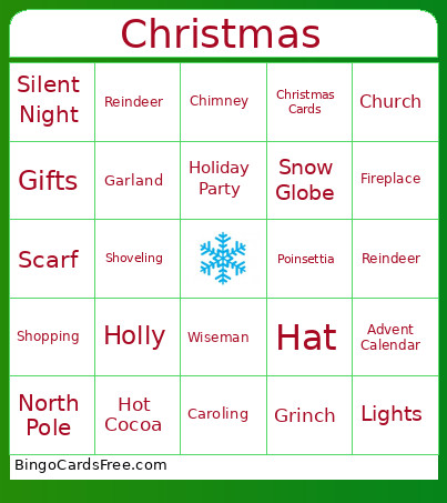 Christmas Bingo Card 2
