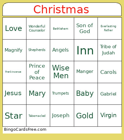 Christmas Bingo Card
