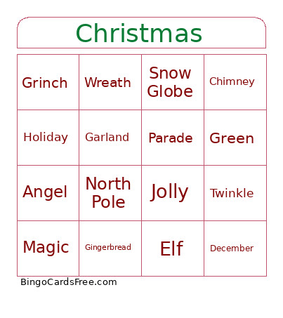 Christmas Bingo Card